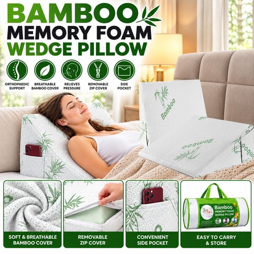 Memory foam bamboo wedge - memory,
