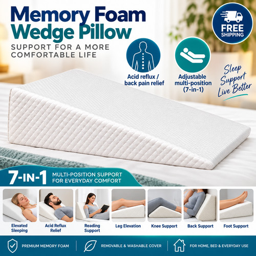 Bed wedge pillow - wedge, reflux